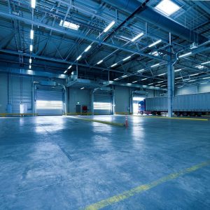 interior of empty parking lot